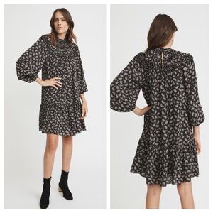 WITCHERY | Black Paisley Ruffle Dress | 8